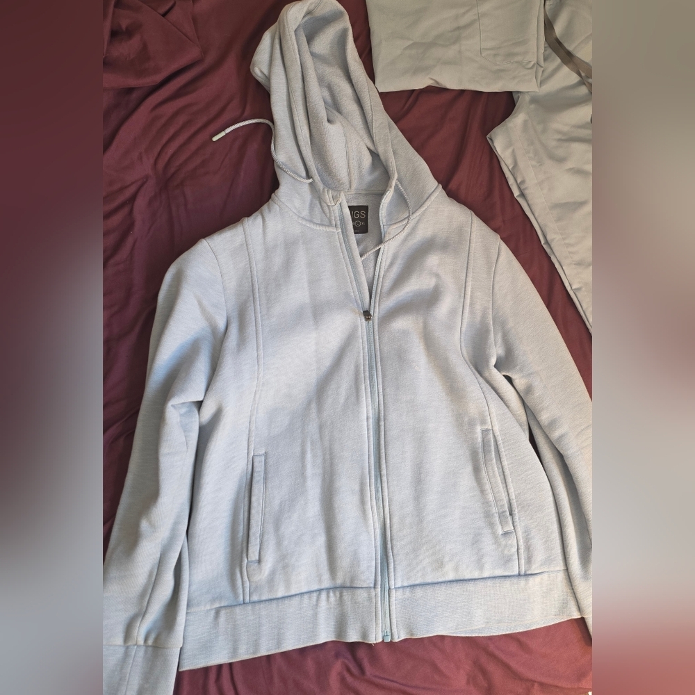 Dusty Blue FIGS Jacket/hoodie